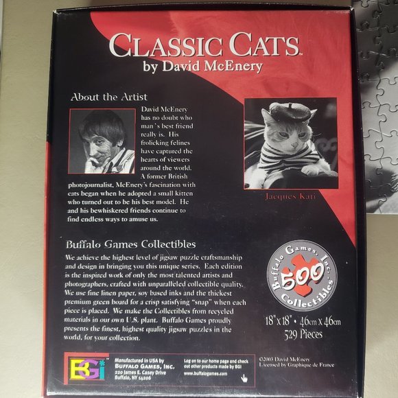 Classic Cats "Jacques Kati" 529 piece Puzzle COMPLETE! - Picture 2 of 2
